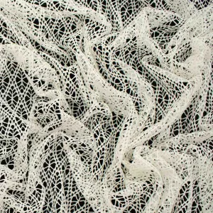 Ivory Textured Hollow Lace Light Weight Mesh Net