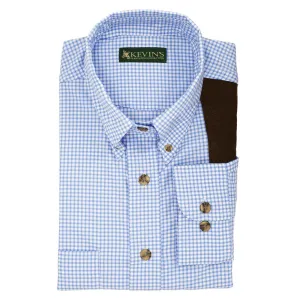 Kevin's Long Sleeve Mini Blue Performance Tattersall Left Hand Shooting Shirt