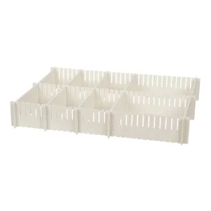 Kuber Industries (Set of 5) Drawer Storage Organizer - Modular Partition for Socks, Belt, Innerwear, Ties, & Wardrobe Accessories - White