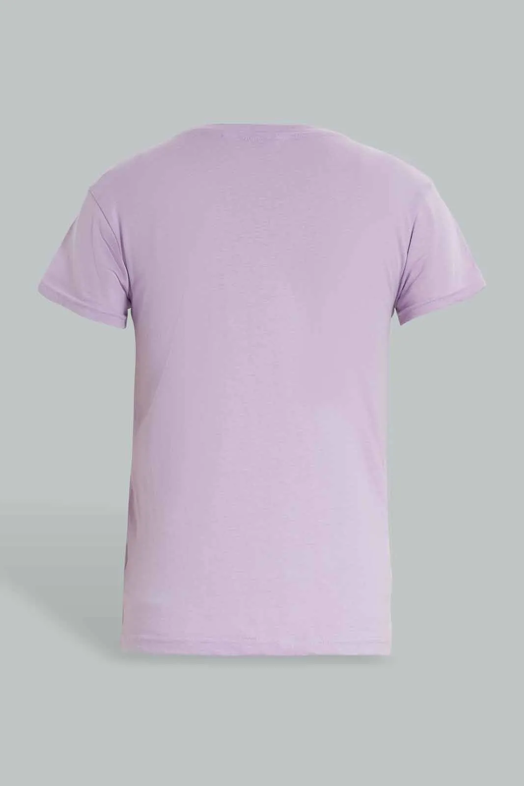 Lilac Printed T-Shirt For Senior Girls