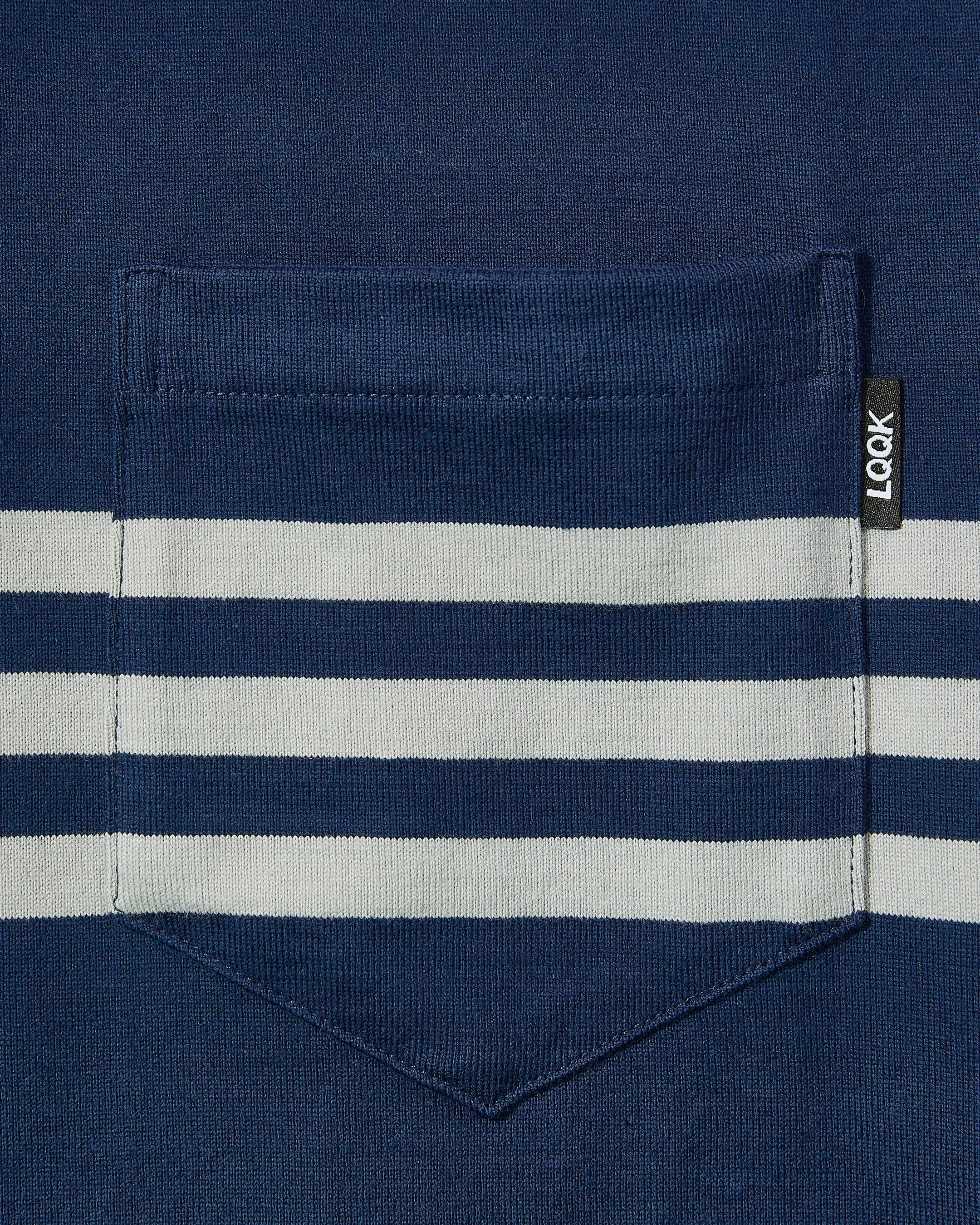 L/S Rugby Weight Pocket Tee - Navy / Grey