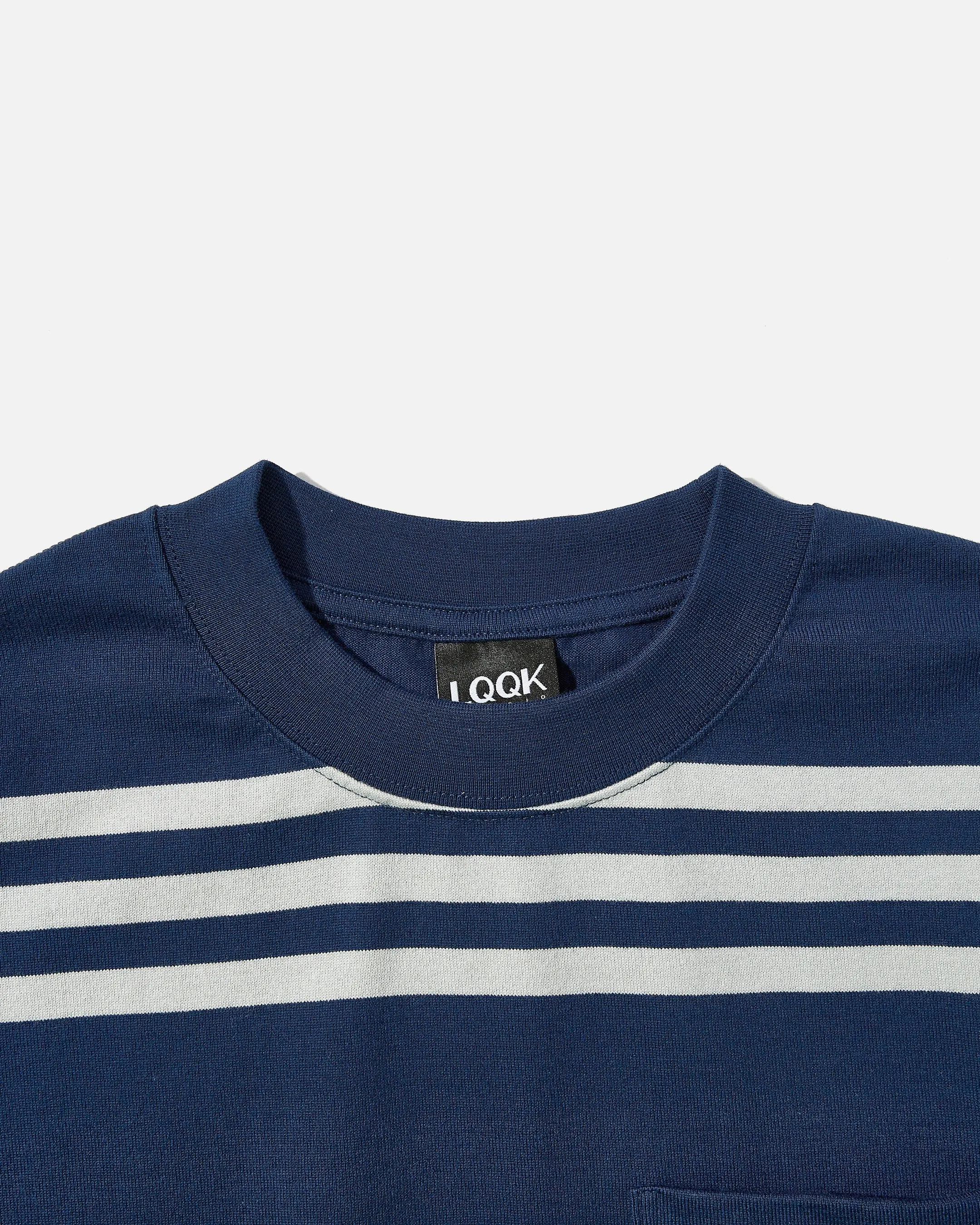 L/S Rugby Weight Pocket Tee - Navy / Grey