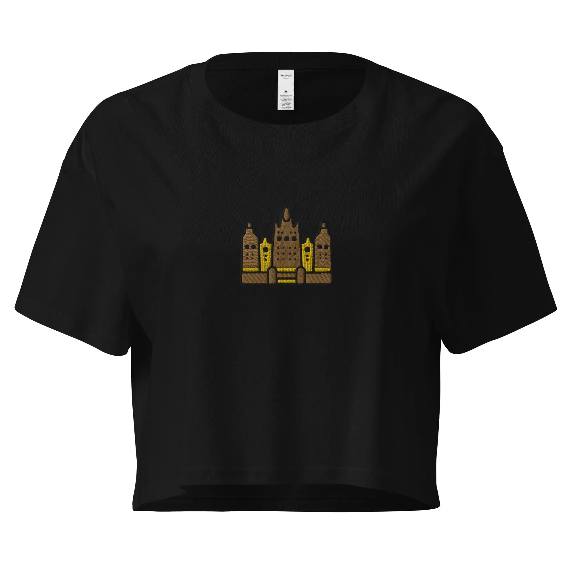 Malian Great Mosque Embroidered Cropped T-Shirt