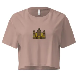 Malian Great Mosque Embroidered Cropped T-Shirt