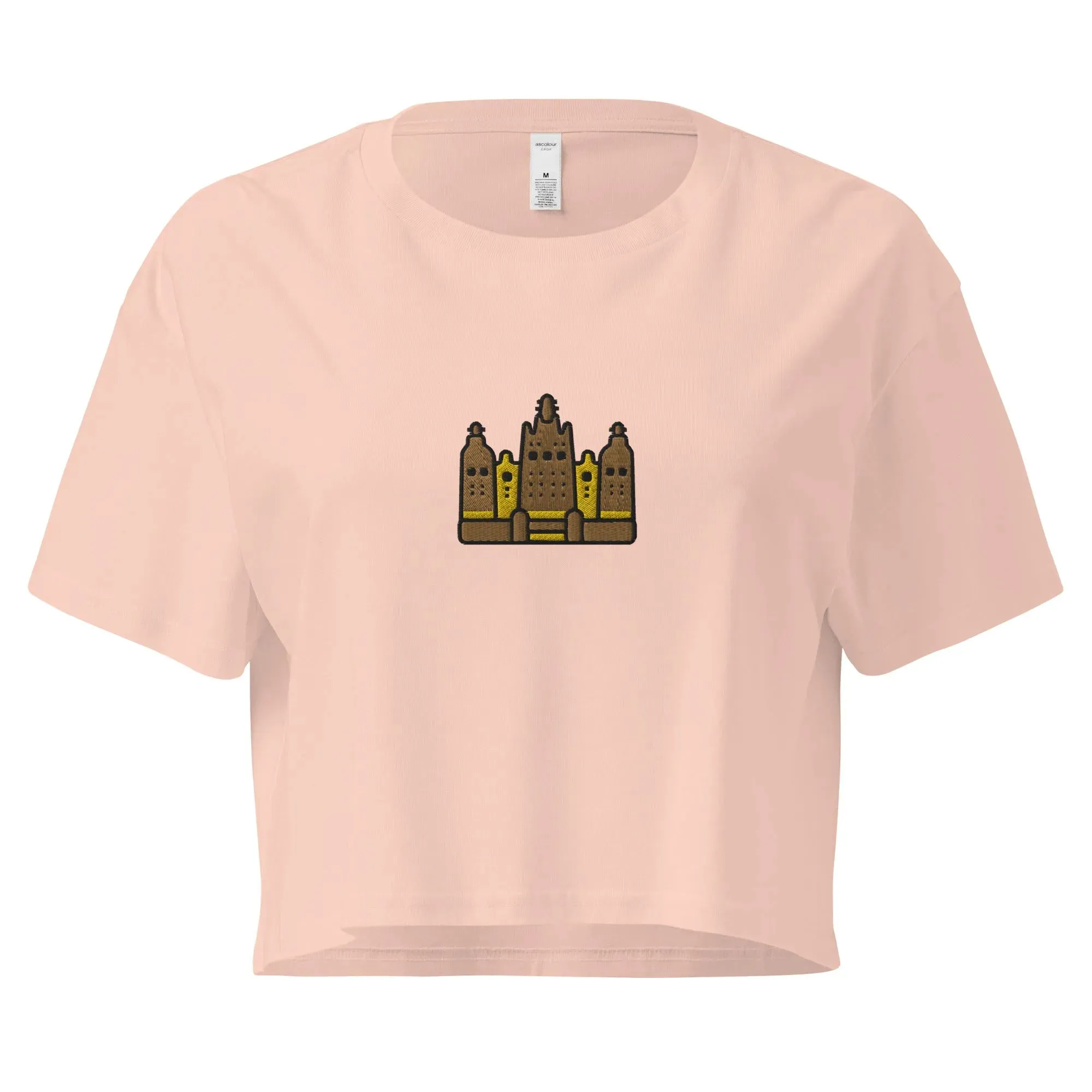 Malian Great Mosque Embroidered Cropped T-Shirt