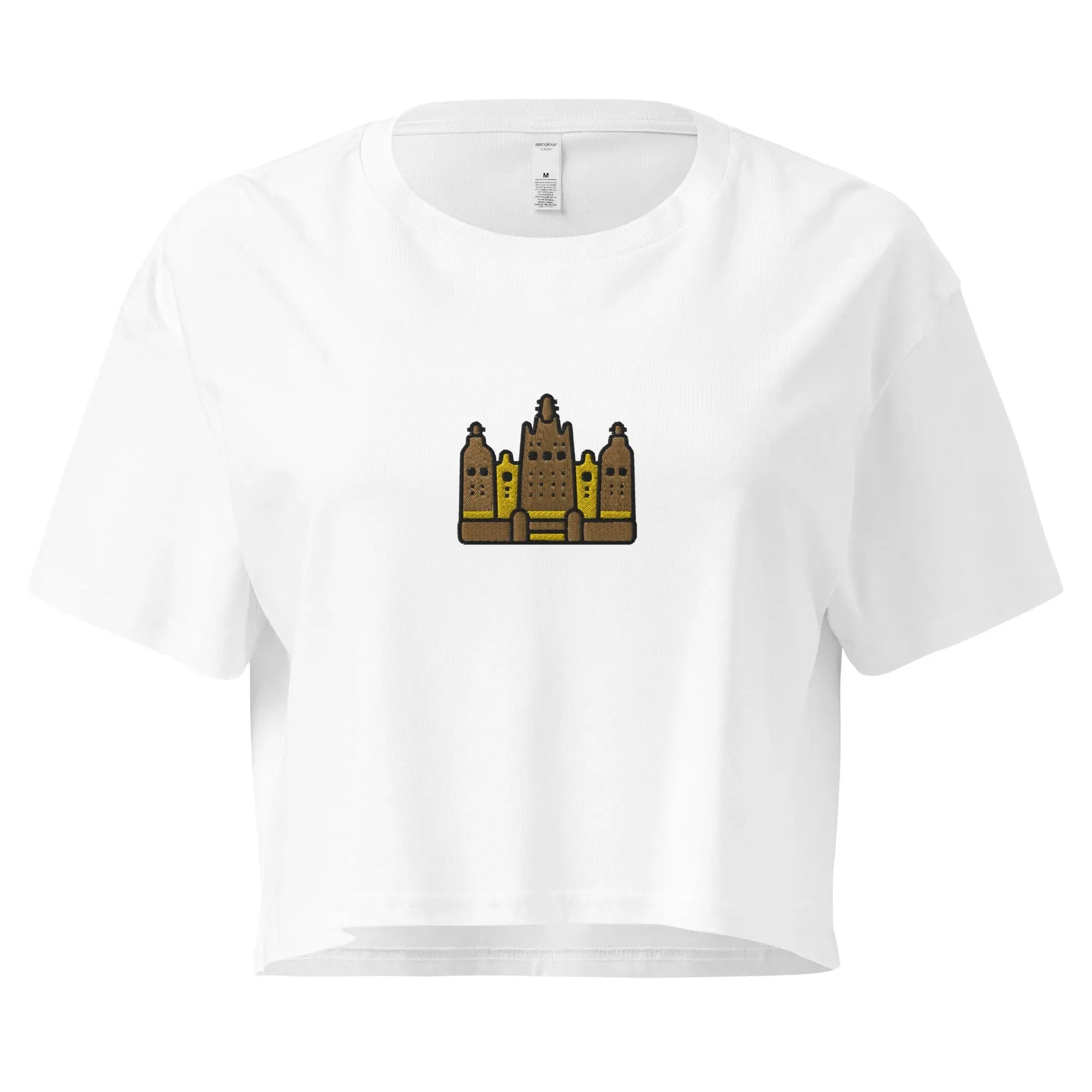 Malian Great Mosque Embroidered Cropped T-Shirt