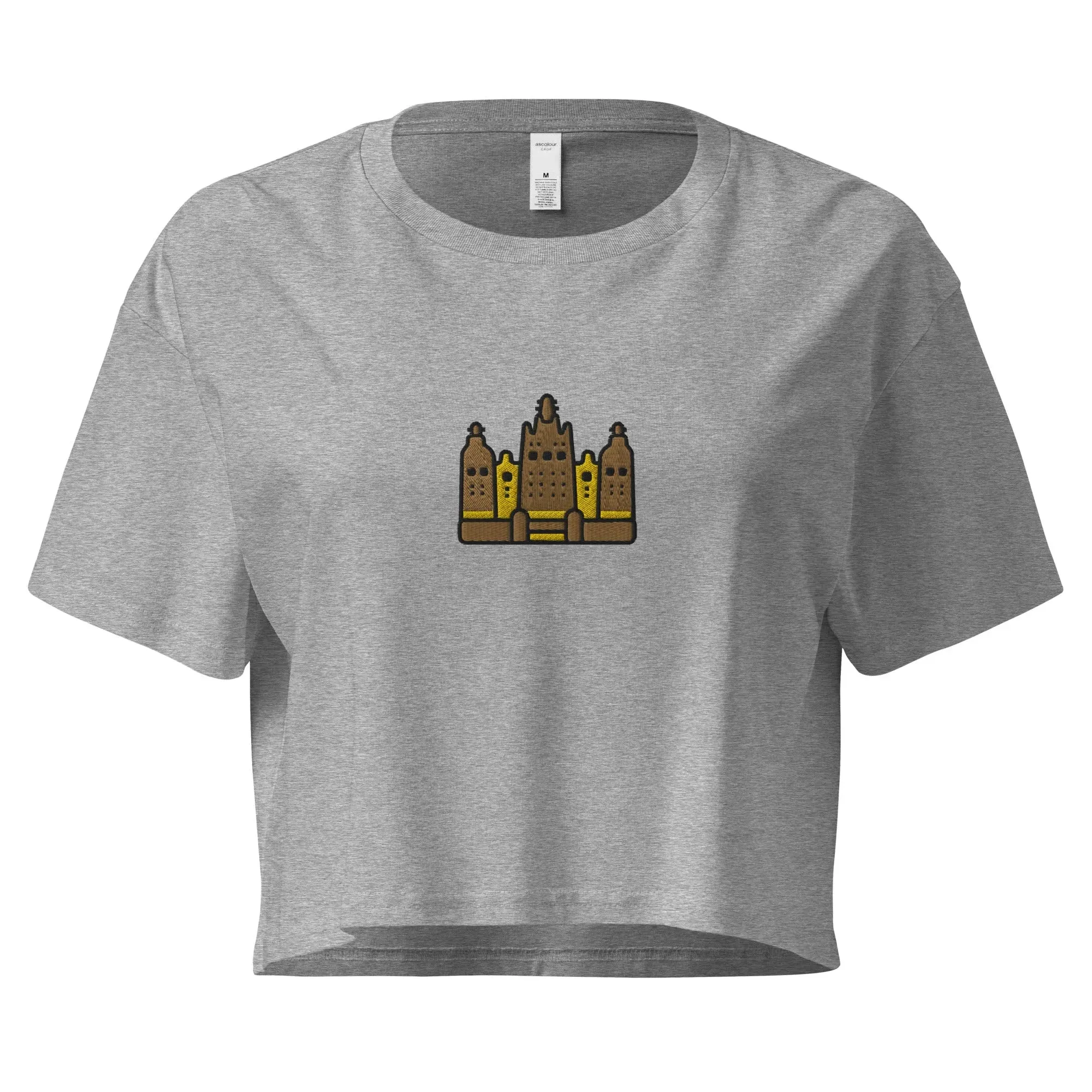 Malian Great Mosque Embroidered Cropped T-Shirt