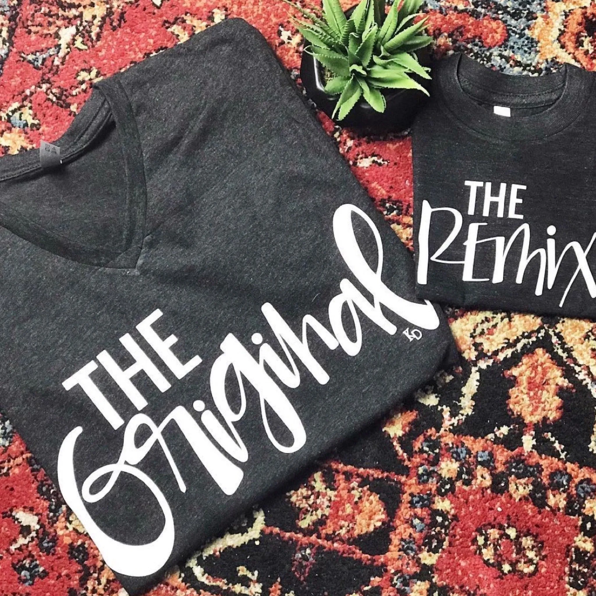 Matching Mom and Daughter Outfits - The Original The Remix Curvy Script Font (Black)