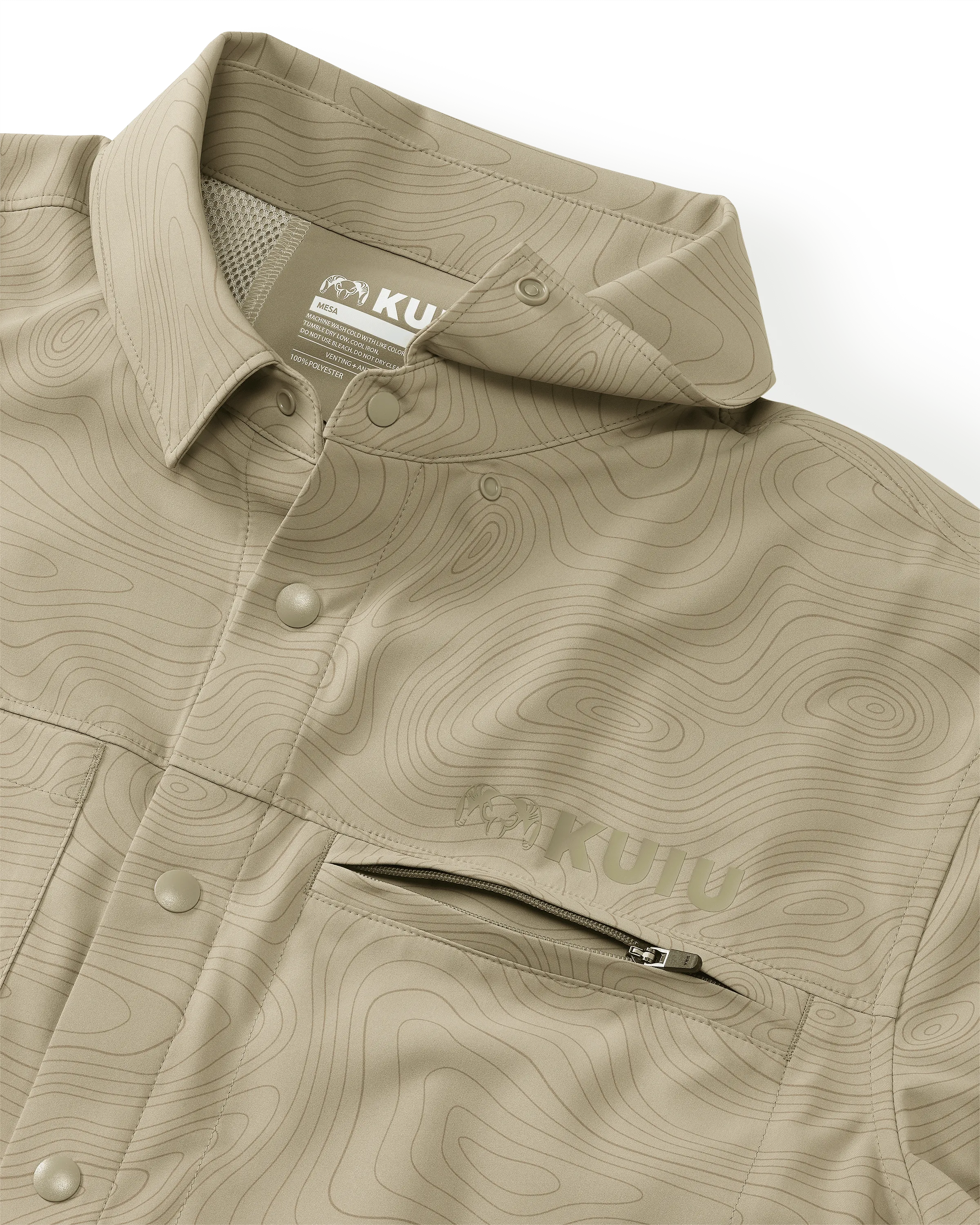 Mesa Vented SS Snap Shirt | Bone Topo Print