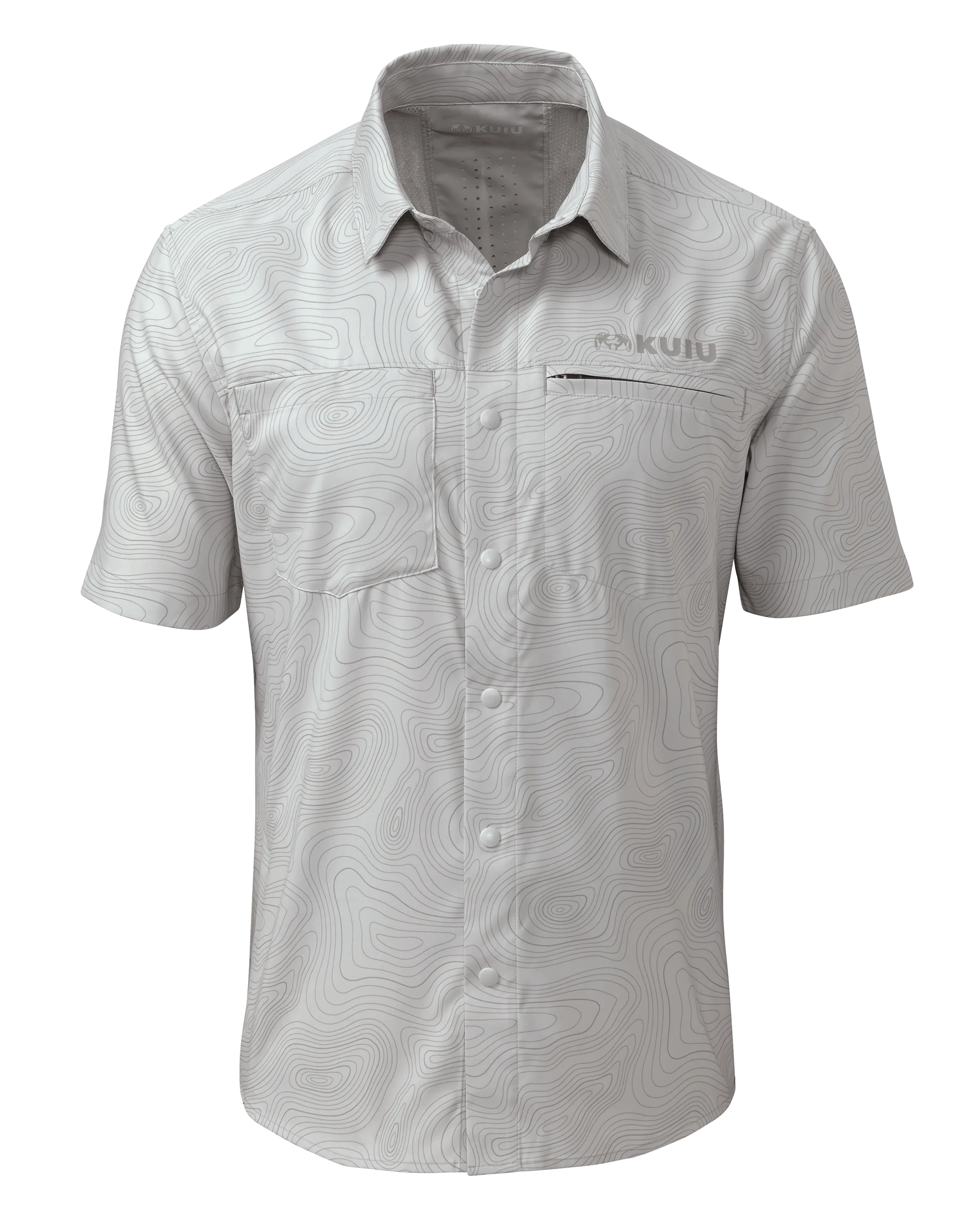 Mesa Vented SS Snap Shirt | Fog Topo Print