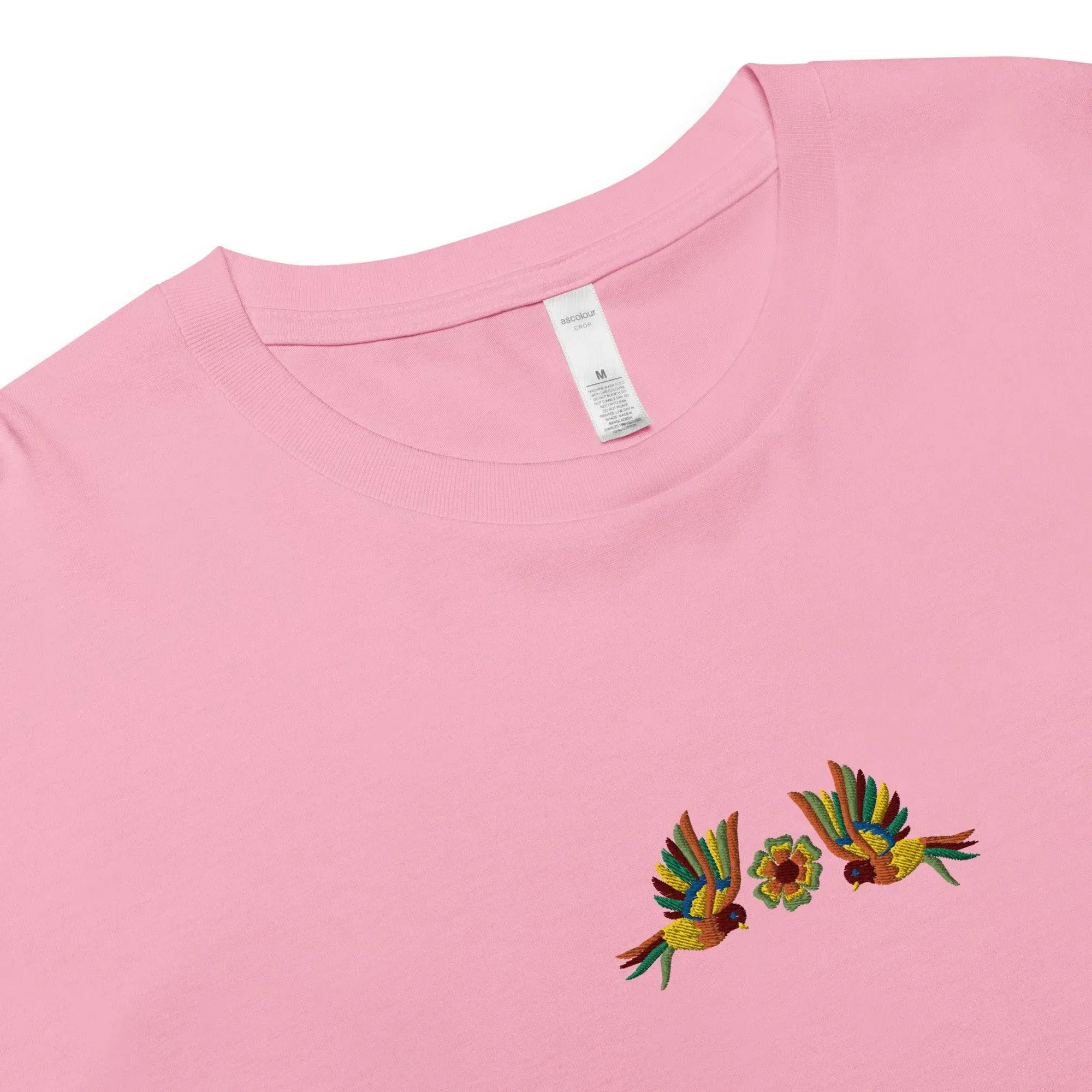 Mexican Otomi Embroidered Cropped T-Shirt