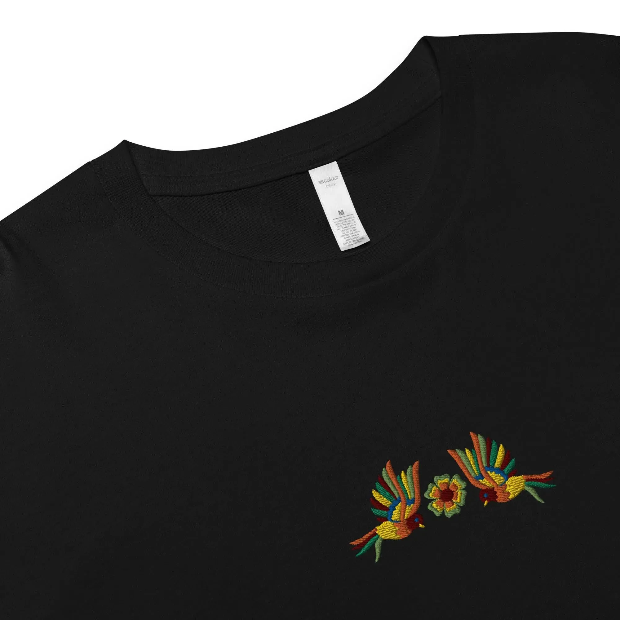 Mexican Otomi Embroidered Cropped T-Shirt