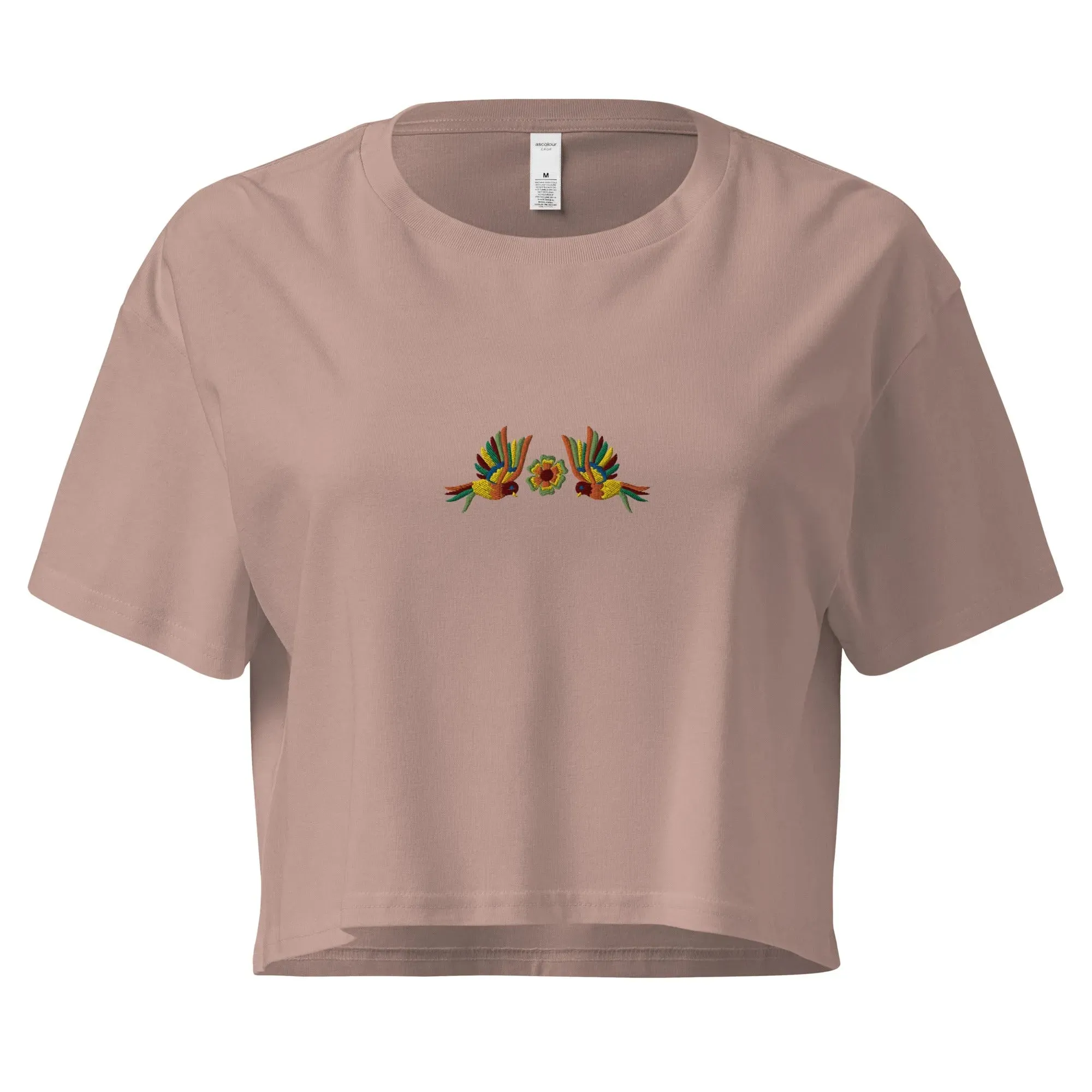 Mexican Otomi Embroidered Cropped T-Shirt