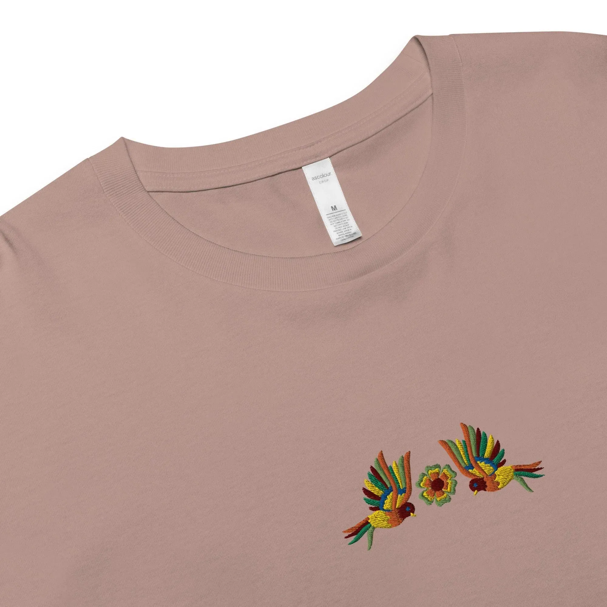 Mexican Otomi Embroidered Cropped T-Shirt