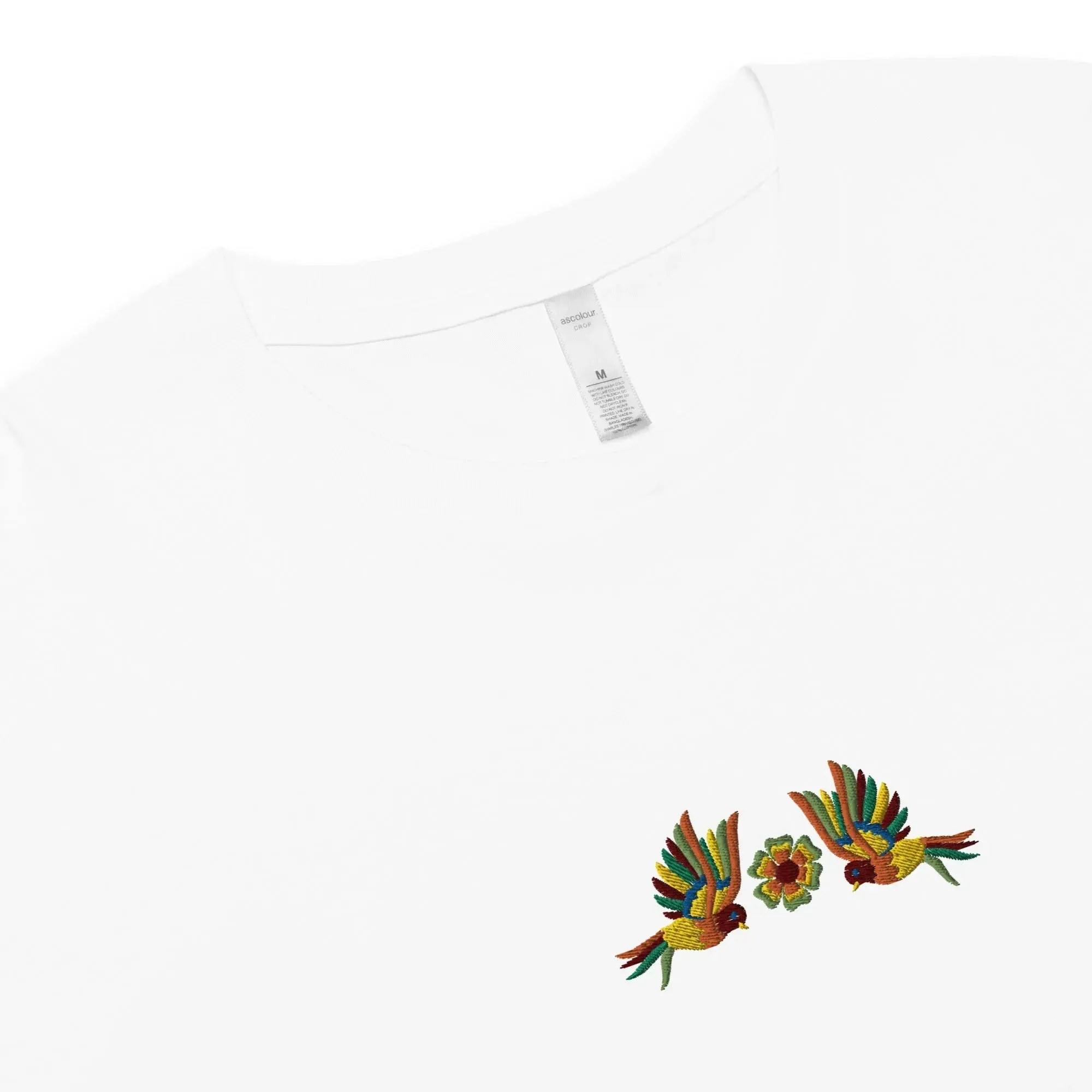 Mexican Otomi Embroidered Cropped T-Shirt