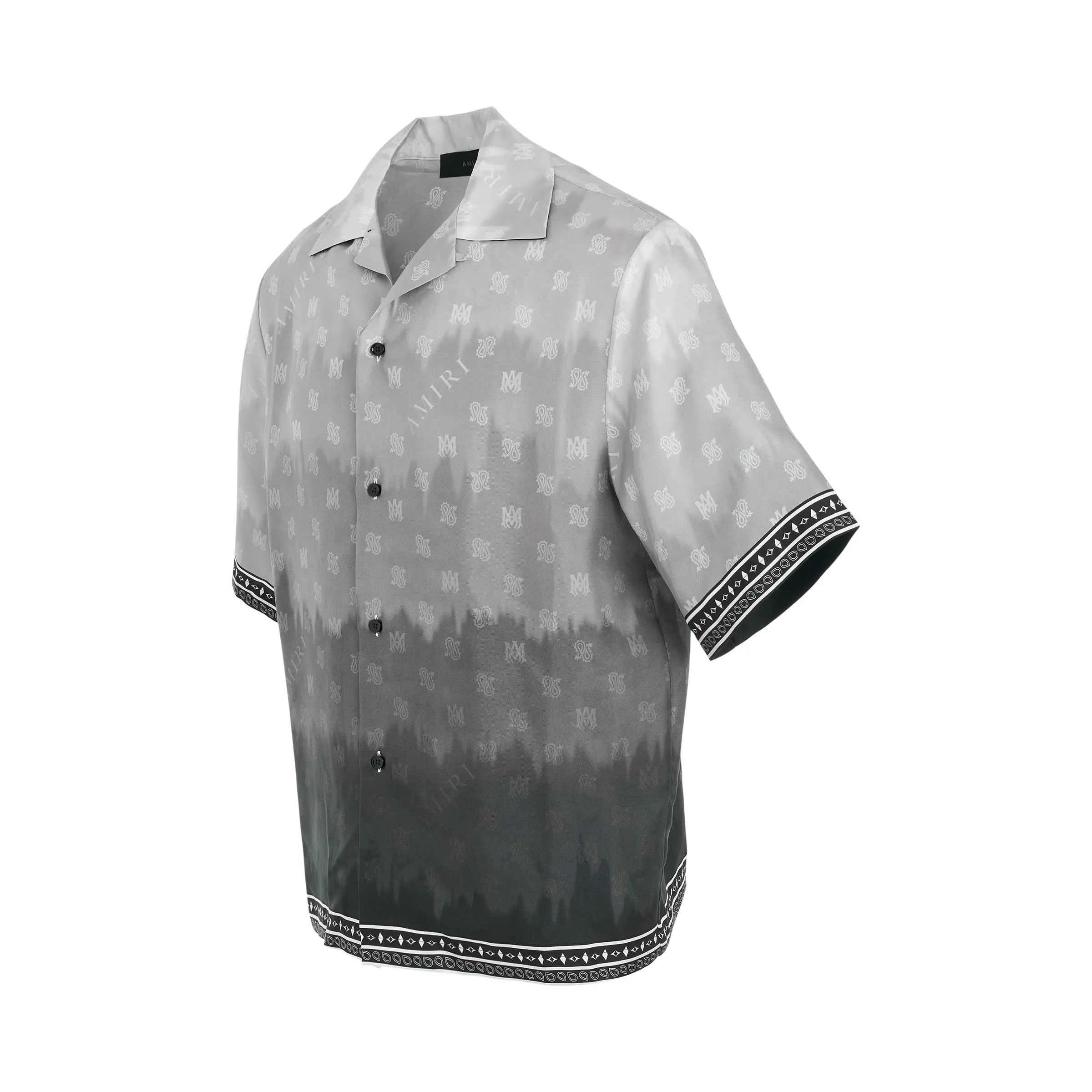 Micro MA Paisley Bowling Shirt in Black