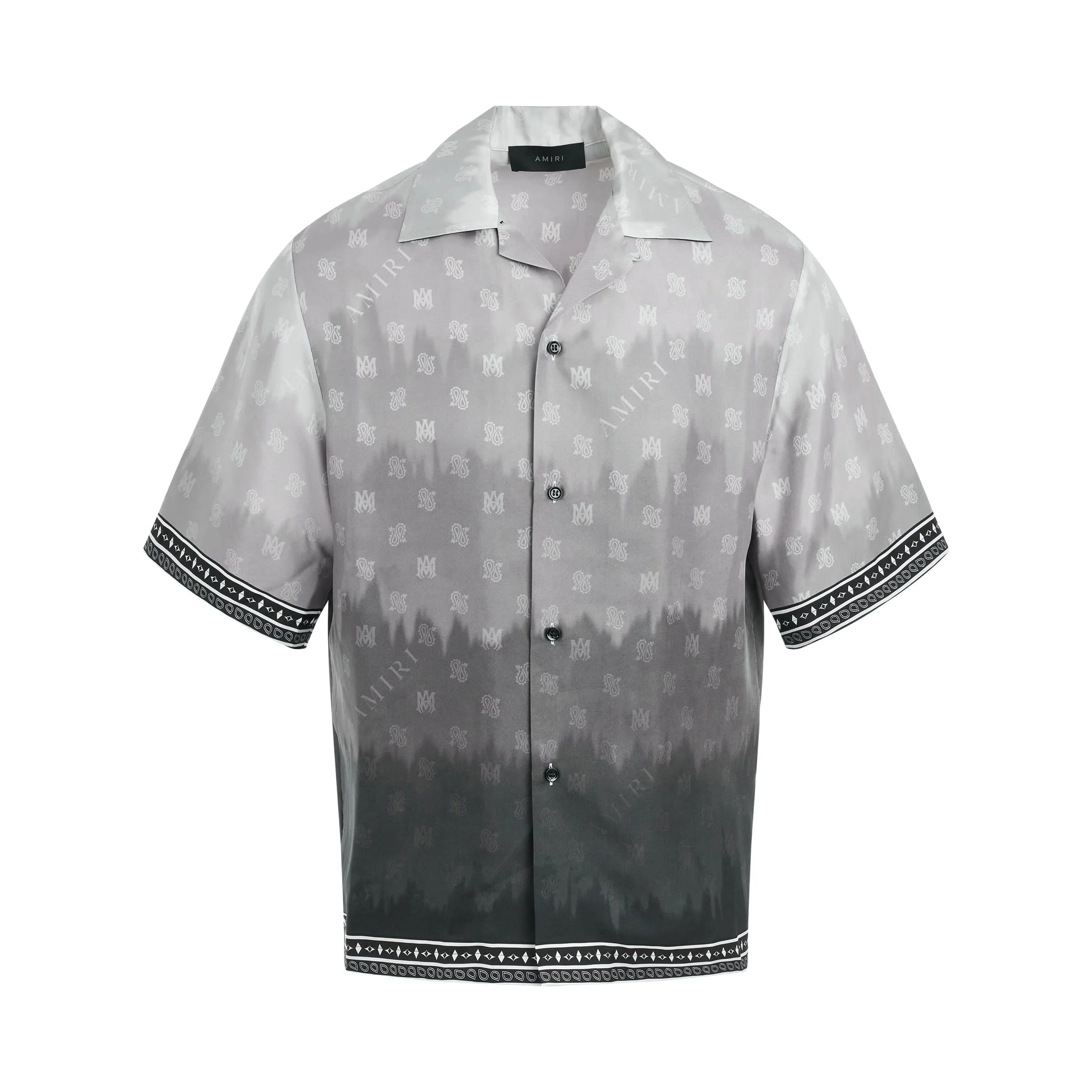 Micro MA Paisley Bowling Shirt in Black