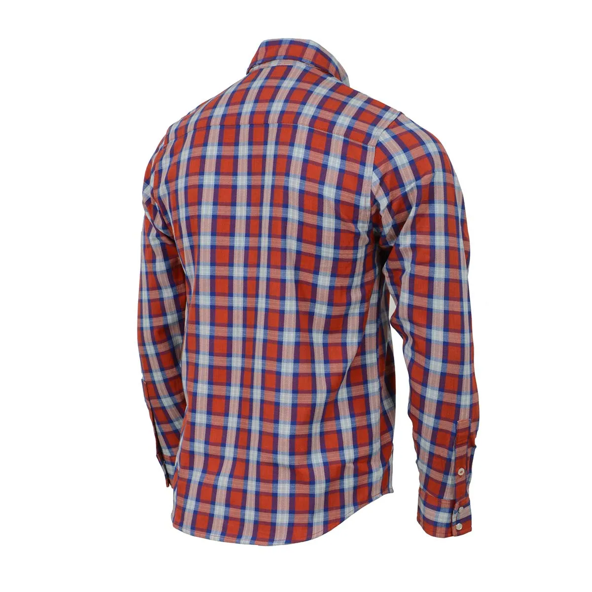 Milwaukee Leather MNG11638 Men's Red and Blue with White Long Sleeve Cotton Flannel Shirt