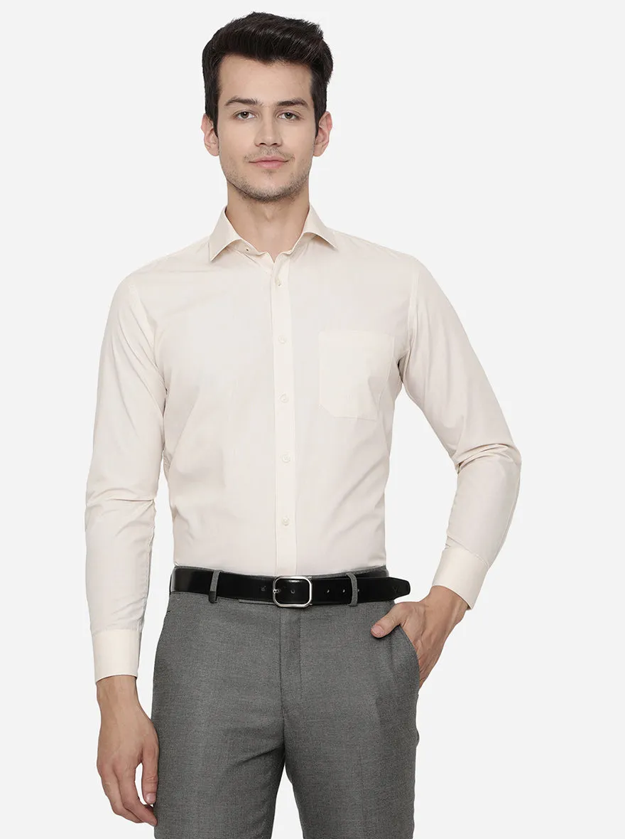 Off-White Checked Slim Fit Formal Shirt | Greenfibre