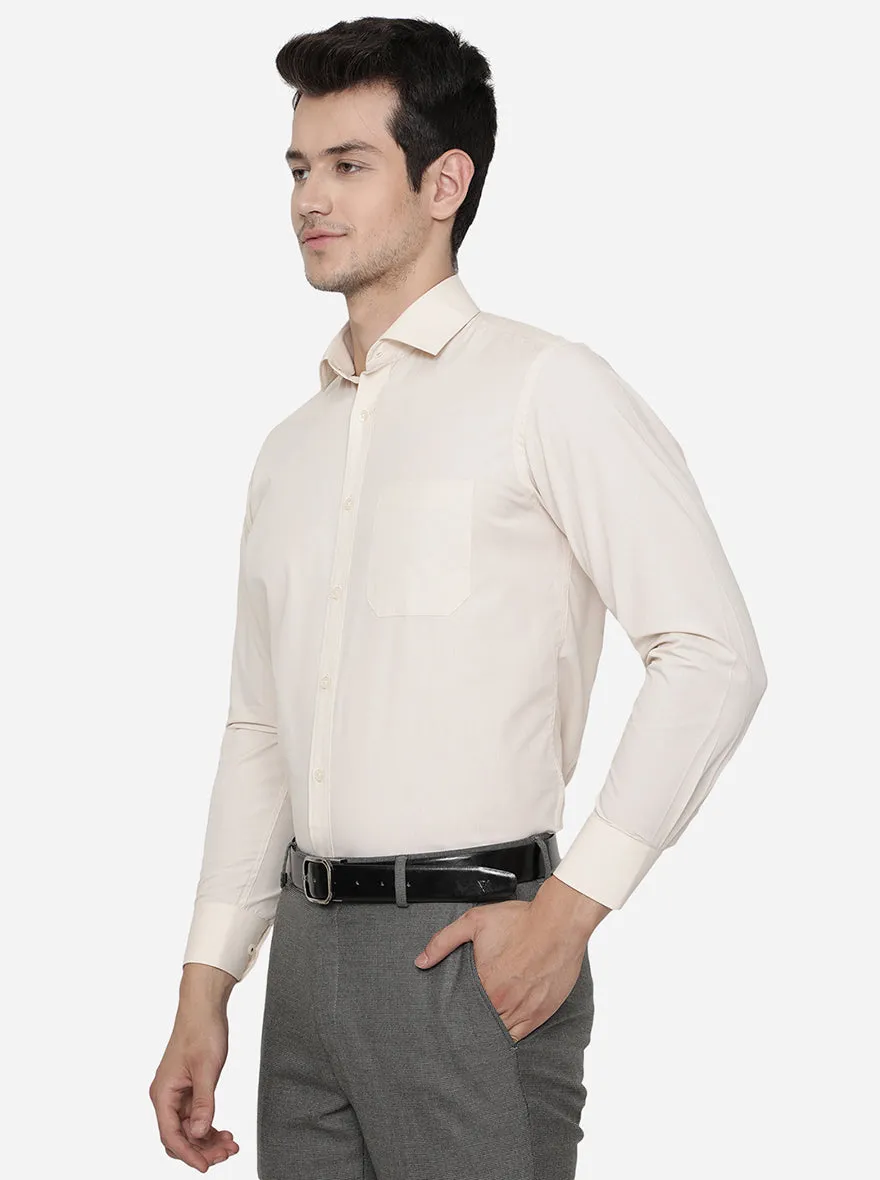 Off-White Checked Slim Fit Formal Shirt | Greenfibre