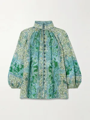 Ottie printed ramie blouse