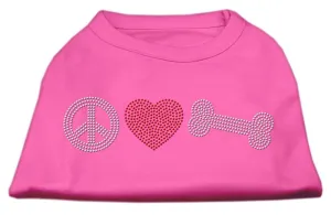 Peace Love and Bone Rhinestone Shirt Bright Pink XXL (18)