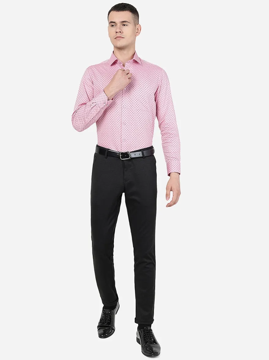 Pink Printed Slim Fit Formal Shirt | Greenfibre