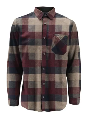 Point Zero Cotton Light Brush Flannel Overshirt | Navy/Bronze