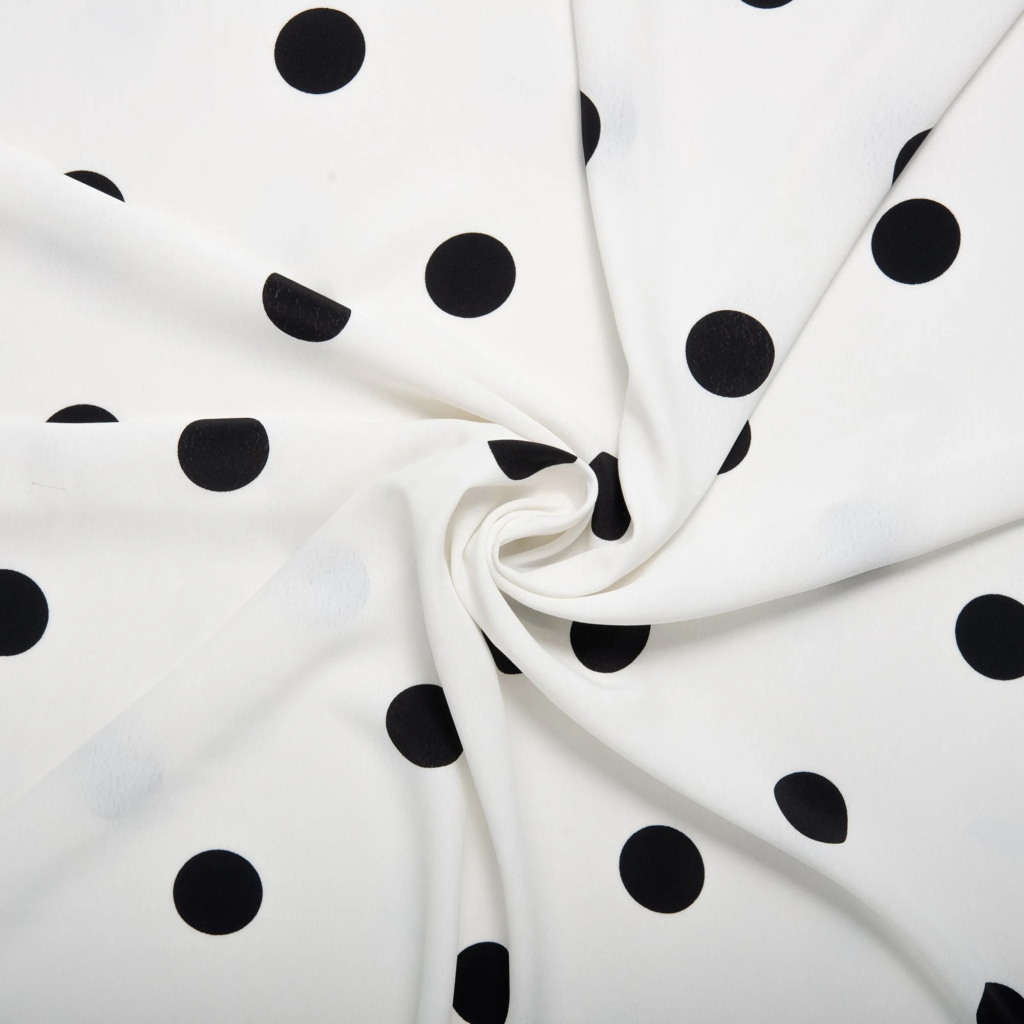 POLKA DOT Printed Polyester - Large - White / Black