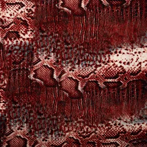 Printed Polyester Crepe - FOLKLORE - Snakes - Claret