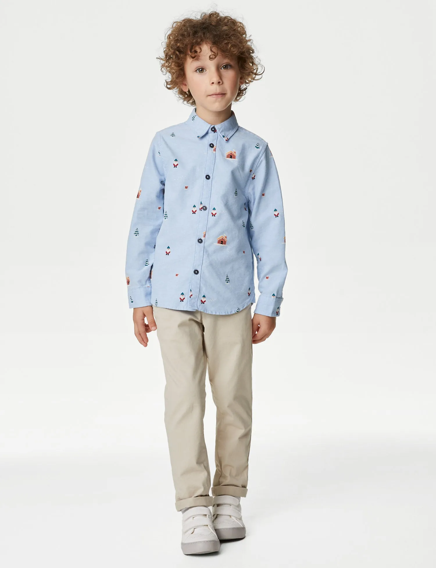 Pure Cotton Christmas Print Shirt