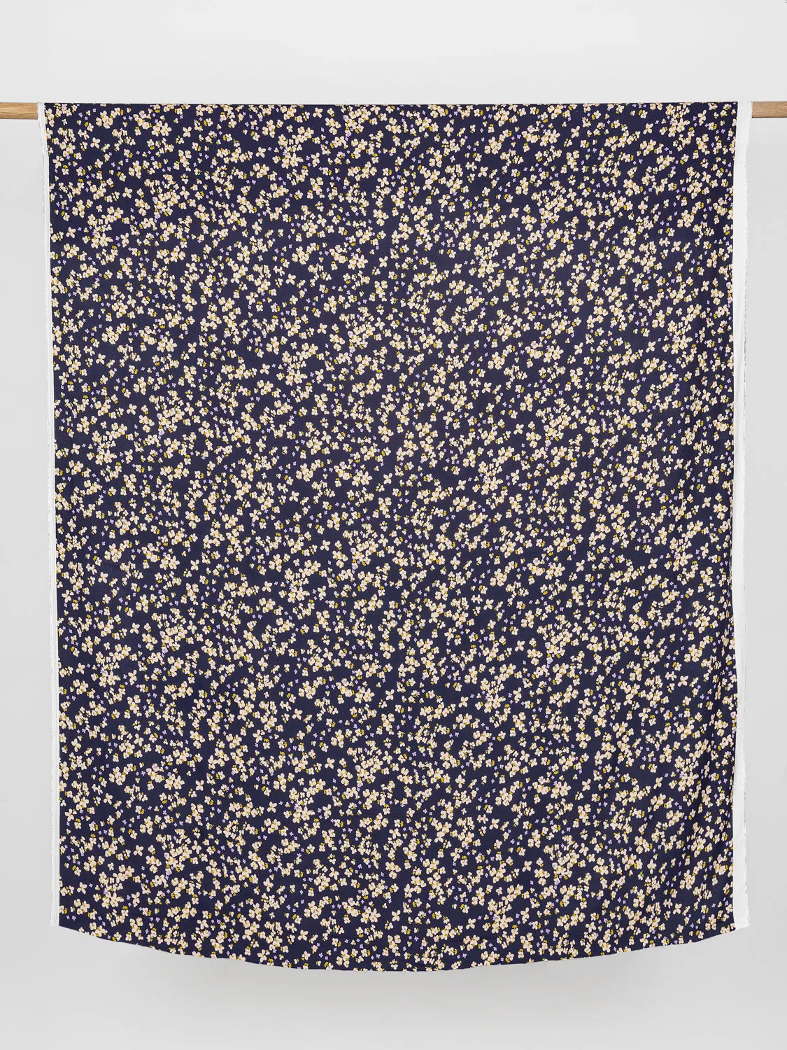 Romantic Floral Print EcoVero Viscose Crepe - Navy   Cream   Yellow   Purple