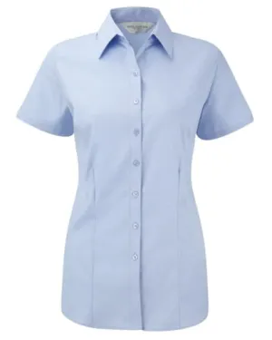 Russell Collection Ladies Short Sleeved Herring bone womens work Shirt - 963F