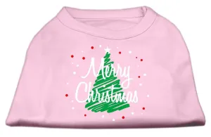 Scribbled Merry Christmas Screenprint Shirts  Light Pink XXL (18)