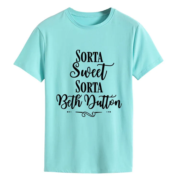 Sorta Sweet Sorta Fashion Women's Backing Round Neck Short Sleeve T-shirt Women