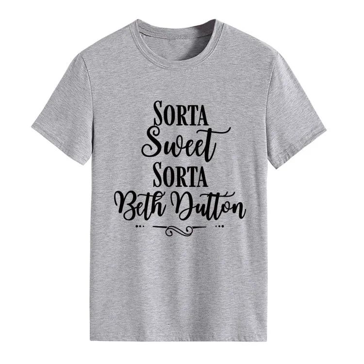 Sorta Sweet Sorta Fashion Women's Backing Round Neck Short Sleeve T-shirt Women