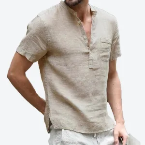 Stylish Casual Linen Henley Shirts