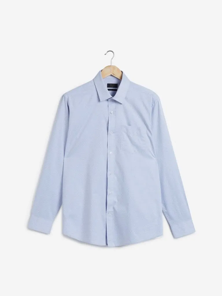 WES Formals Light Blue Relaxed Fit Shirt