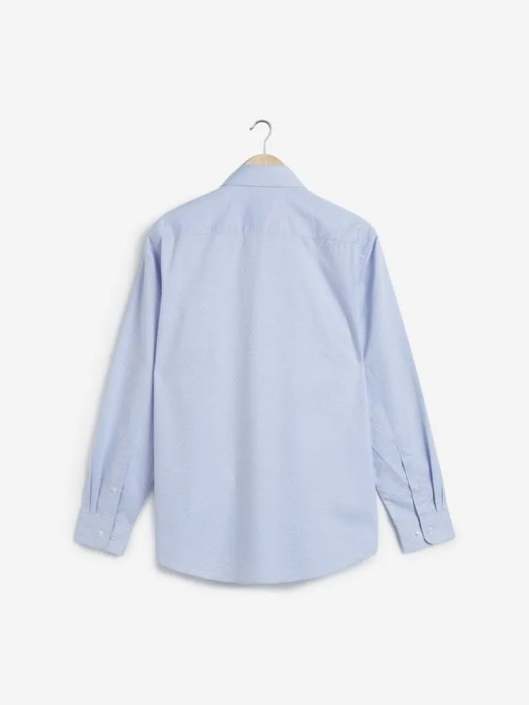 WES Formals Light Blue Relaxed Fit Shirt