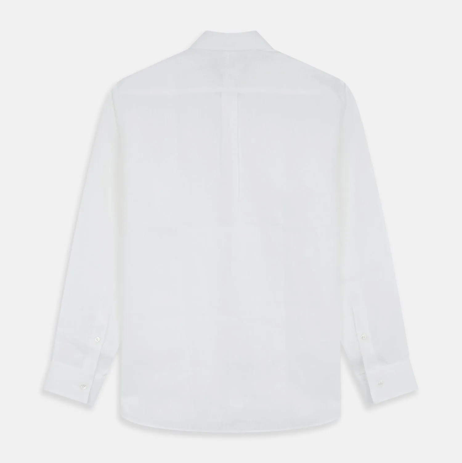 White Weekend Fit Linen Finch Shirt With Derby Collar And Chest Pocket