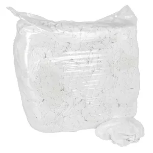 Wiping Rags - All-White T-Shirt Wipers - 25lb / Bag - 1 Bag