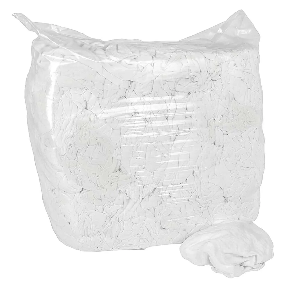 Wiping Rags - All-White T-Shirt Wipers - 25lb / Bag - 1 Bag