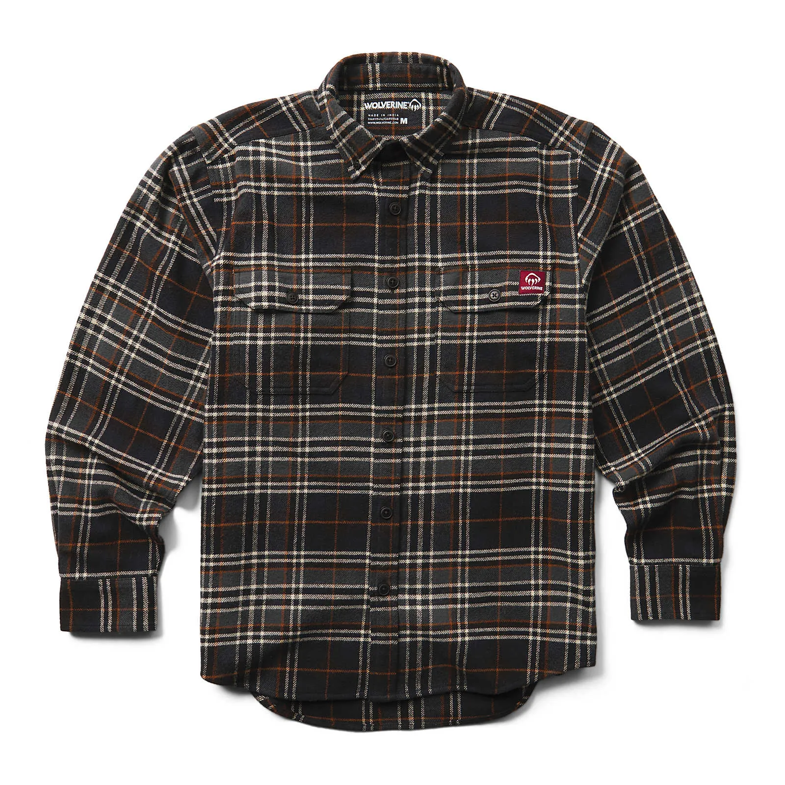 Wolverine Men's Glacier Heavyweight Long Sleeve Flannel Shirt