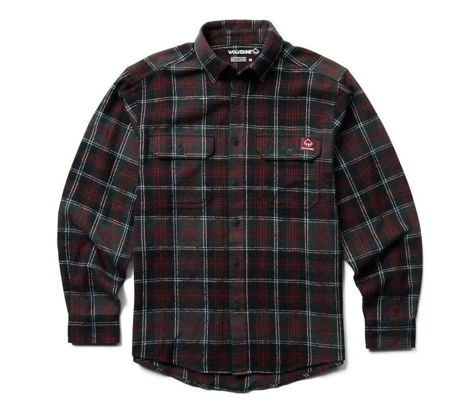 Wolverine Men's Glacier Heavyweight Long Sleeve Flannel Shirt