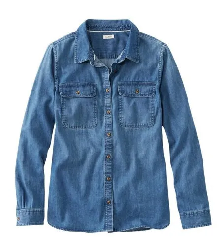 Women's L.L.Bean Heritage Washed Denim Shirt, Long-Sleeve