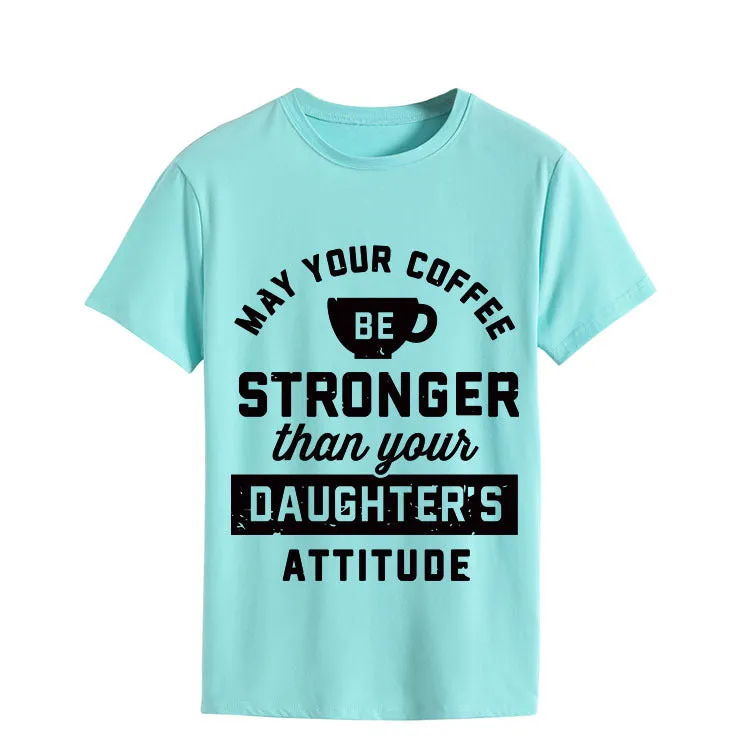 Women's May Your Coffee Be Casual Round Neck Short-sleeved T-shirt Bottom Shirt