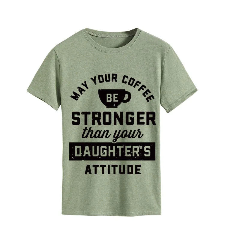 Women's May Your Coffee Be Casual Round Neck Short-sleeved T-shirt Bottom Shirt