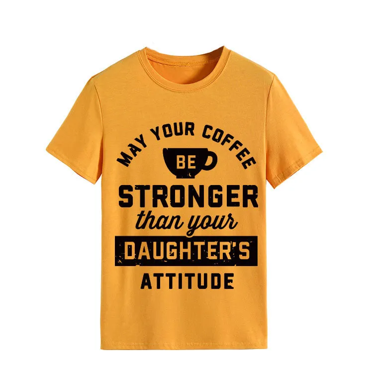 Women's May Your Coffee Be Casual Round Neck Short-sleeved T-shirt Bottom Shirt