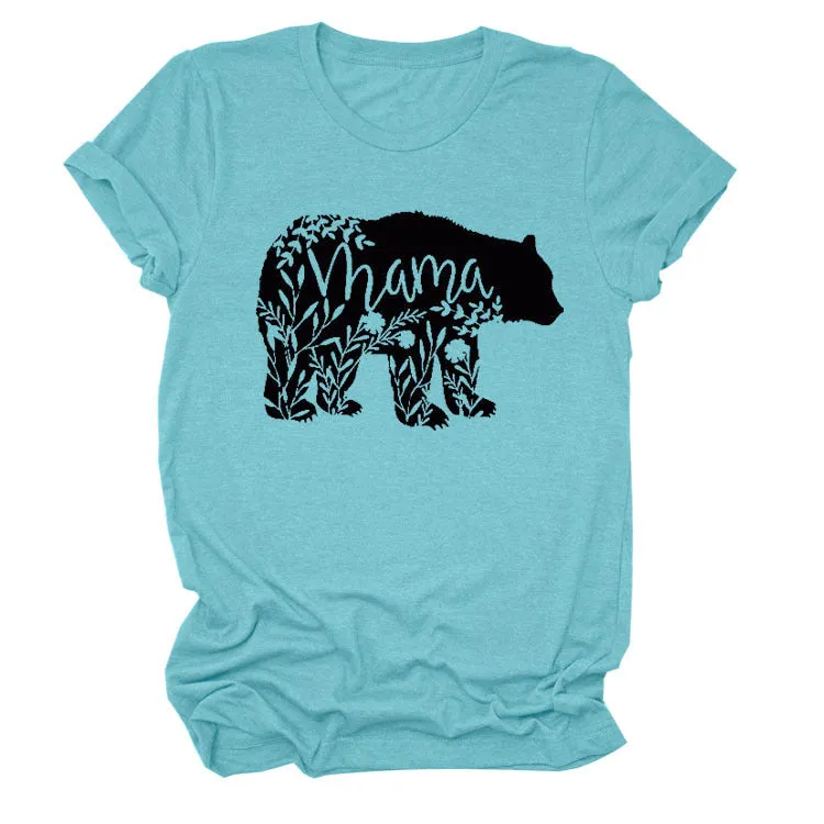 Women's Tops Mama Bear Women's Casual Letter Short Sleeve T-Shirt