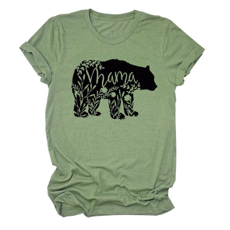 Women's Tops Mama Bear Women's Casual Letter Short Sleeve T-Shirt